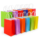 Small Gift Bags With Handles, 24Pcs-8 Colors Kraft Brown Paper Party Favor Gift Tteat Bags, Rainbow Bag For Christmas, Kids Birthday, Party Supplies, Wedding, Baby Shower