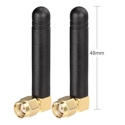 Mini Dual Band Wifi 2.4Ghz 5Ghz 5.8Ghz Mimo Rp-Sma Male Right Angle Antenna (2-Pack) For Fpv Bluetooth Usb Adapter Computer Pcie Card Wifi Router Wireless Back Up Camera