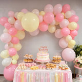 Pink And Yellow Balloon Arch Kit 119Pcs Pastel Light Pink Yellow White Sand Balloons Garland Kit For Girls Cartoon Bee Bear Themed Birthday Bridal Baby Shower Wedding Spring Holiday Party Decorations