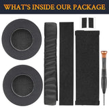 Headband Pad + Cooling Gel Earpad Cushions For Corsair Virtuoso Rgb Wireless Xt Se Gaming Headset, Replacement Headstrap Pad Repair Part - Cg Black