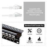 24 Port Cat7 Rj45 Through Coupler 1U Shielded Patch Panel Stp 19-Inch With Bac