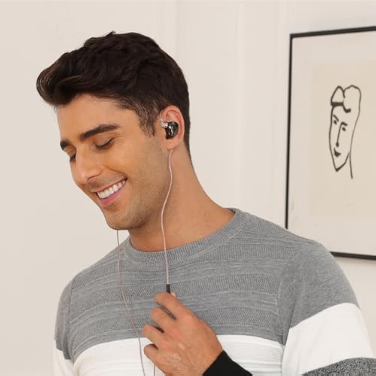 Kz Dqs Wired Earbuds Dynamic Driver In Ear Monitor Headphone Semi-Open Hifi Ba