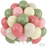 Dusty Green Pink Beige Balloons Light Pink Yellow Mist Sage Cream Peach Balloon 12Inch Ivory White Sand Helium Latex Balloon For Arch Kids Wildflower Birthday Party Decorations Baby Shower