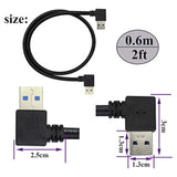 90 Degree 3.0 A Usb Cable Left & Right Angle Usb 3.0 A To A Male Charging And Transferring Data Extender Connector Cable For Usb Keyboard,Mouse,Flash Drive,Hard Drive.(0.6M/2Ft-Black)