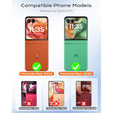 Shockproof Case For Motorola Razr 2024/2025, Razr 2024/2025 Case [External Privacy Screen] [Hidden Kickstand & Hinge Cover] [Military Grade Protection] Full Body Rugged Durable Cover (Mint Green)