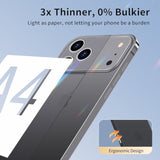 Is Suitable For Iphone 17 Pro Max Slim Case,Paper-Thin Transparent Finish Skin Back Case [Non Yellowing] Semi-Transparent (Black, Iphone 17 Pro Max)