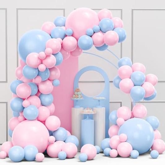 Pink And Blue Balloons Garland Arch Kit, 134Pcs Gender Reveal Balloon Garland Arch Kit For Boy Or Girl Gender Reveal Decorations Birthday Party Baby Shower Decorations