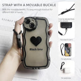 Adjustable Leather Crossbody Phone Strap with Finger Pads for Smartphones
