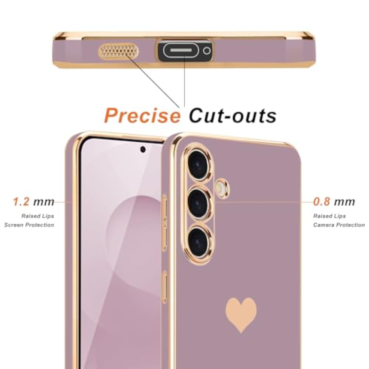 Lavender Samsung Galaxy S25 5G Case for Women Girls Cute Phone Cover