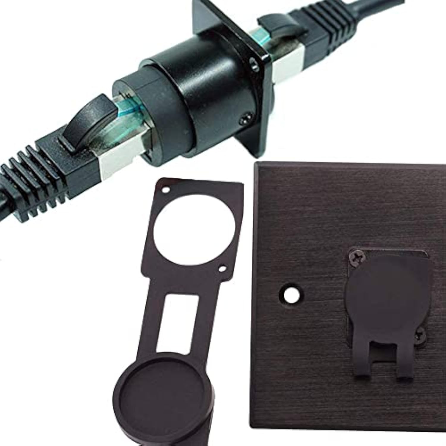 10Pcs D-Type Rj45 Coupler, Shielded Rj45 Panel Mount Connector, Cat6/Cat5E/Cat