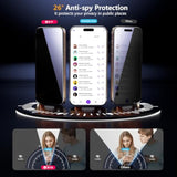 2-Pack Privacy Screen Protector For Iphone 16 Pro Max(6.9"), 9H+ Tempered Glass, Auto-Dust Removal, Military Grade Protection, Bubble-Free, Full Coverage, Case Friendly