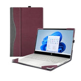 Laptop Cover For Hp Envy X360 Laptop 15T /15Z-Xxx/ 15-Ed/15-Er/15-Ep/15T-Es100...All Inclusive Drop Case 15.6" Pu Leather Inside Pocket Cover (15.6Inch, Red Wine)