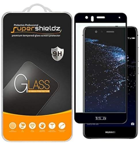(2 Pack) Designed for Huawei (P10 Lite) Tempered Glass Screen Protector, (Full Screen Coverage) 0.33mm, Anti Scratch, Bubble Free (Black)