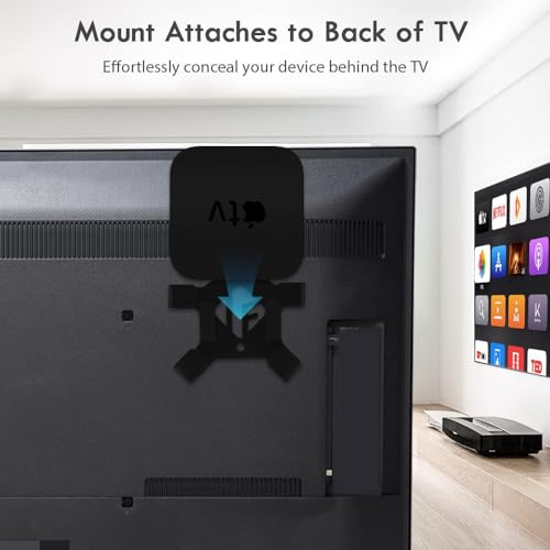 Wall/Under Desk/Back of TV Mount Compatible with All  TV Generations (Including All 4K ) (Black)