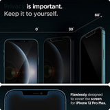 Spigen Tempered Glass Screen Protector [GlasTR EZ FIT- Privacy] Designed for iPhone 12 Pro Max - 2 Pack