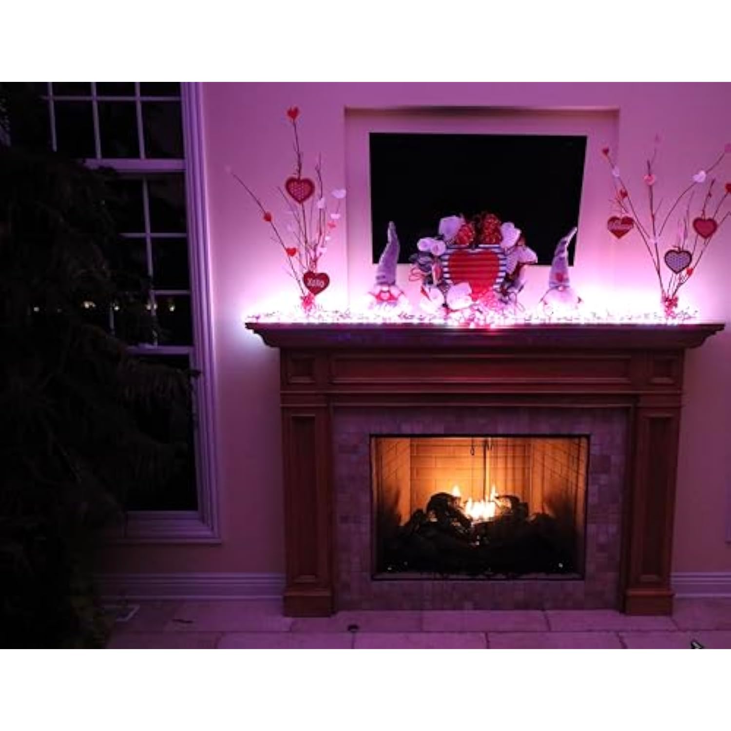 Cluster Christmas String Lights Pink &White, 400 Led 8 Twinkle Modes 13Ft Globe Fairy Lights For Xmas Tree Bedroom Indoo
