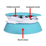 - Tangle-Free Earphone/Earbud Case, Compact Storage System, Silicone (Teal, Set Of 1)