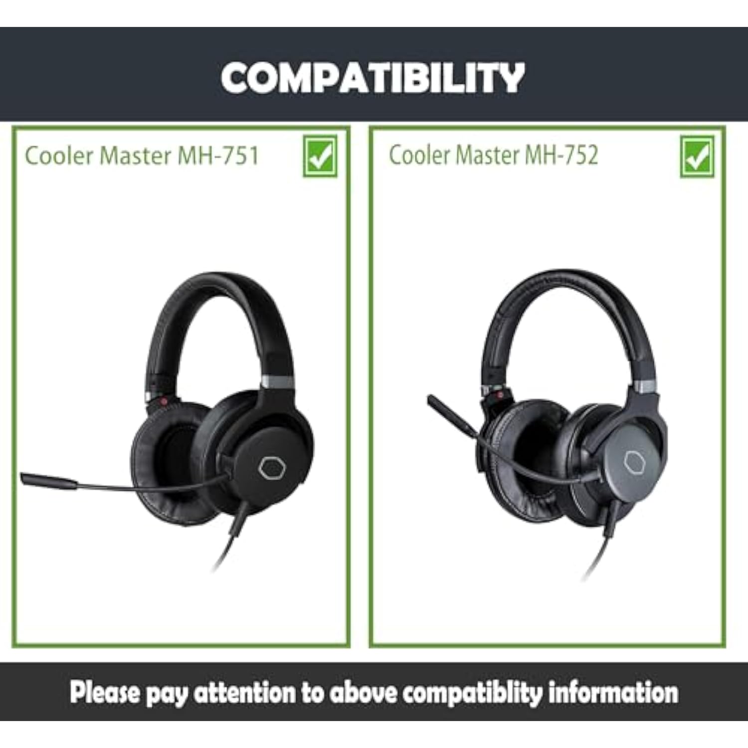 Earpads Replacement Cushion Compatible With Cooler Master Mh-751 Mh-752 Gaming Headsets Ear Pads With Breathable Fabric/High Density Foam