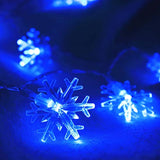 Christmas Lights, 20 Ft 40 Led Blue Snowflake String Lights Battery Operated Fairy Lights Hanging Lights For Bedroom Pat