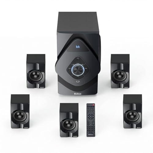 Home Theater System Wireless Rear Satellite Speakers 800W 6.5 inch Subwoofer 5.1/2.1 Channel Surround Sound Systems with ARC Optical Bluetooth Input