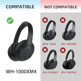 Replacement Earpads For Sony Wh-1000Xm4 (Wh1000Xm4) Headphones, Ear Pads Cushions With Noise Isolation Foam, Added Thickness, Without Affecting Sensor(Black)