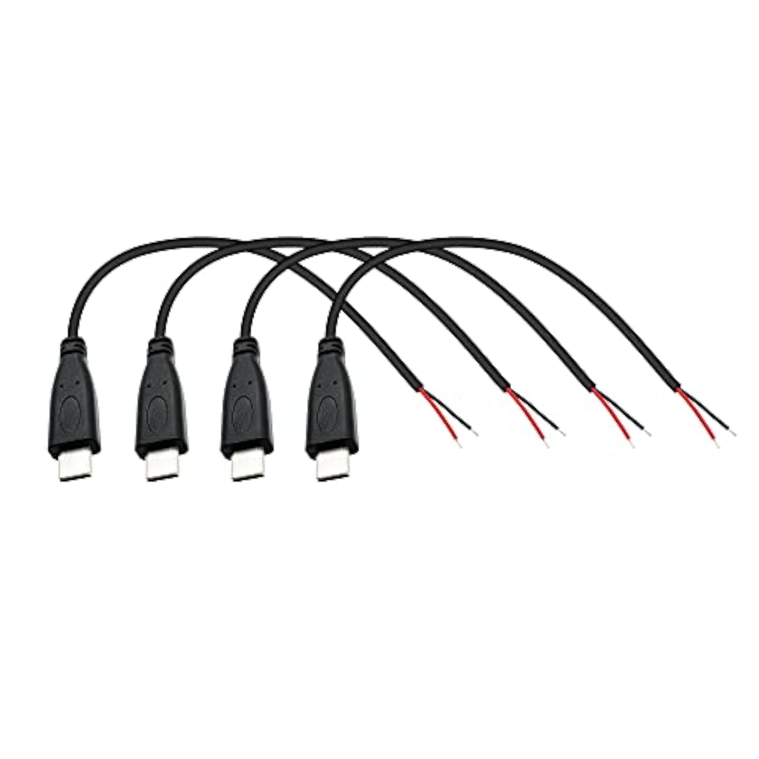 Usb C Power Pigtail Cable 25Cm 22Awg 5V 3A Usb Type-C Male Plug To 2 Pin Bare