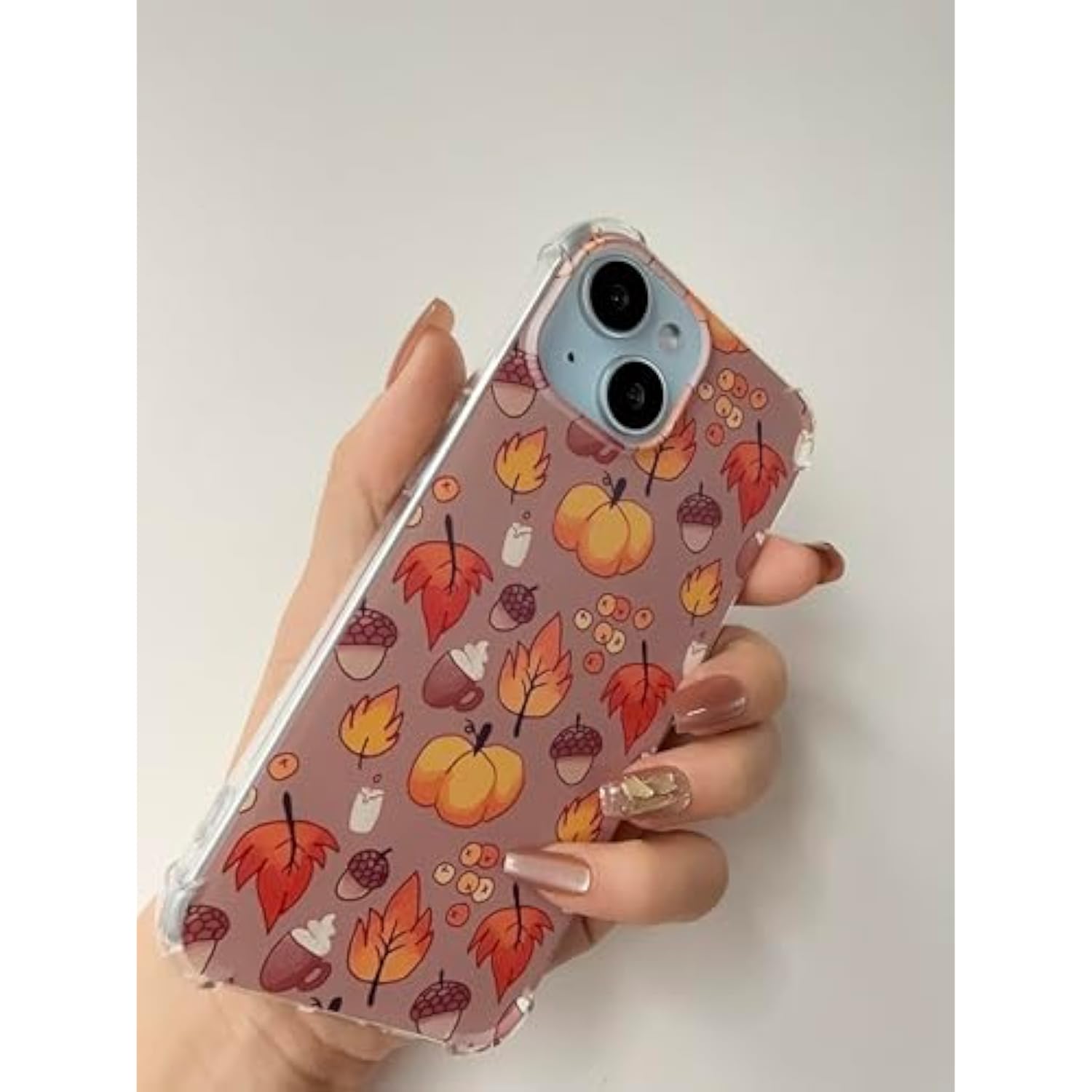 Fall Leaves Pumpkin Acorns Case Compatible With Iphone 15, Aesthetic Autumn Halloween Case For Iphone 15 For Teens Men And Women, Cool Tpu Bumper Phone Case Cover