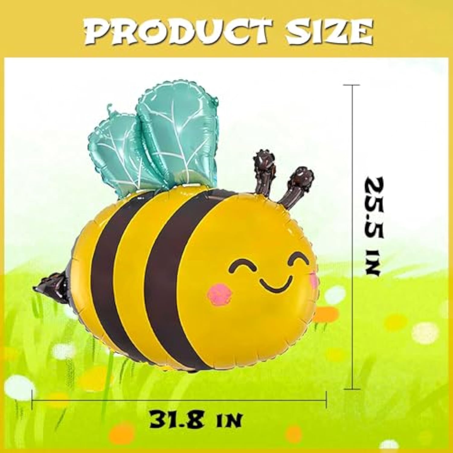 6 Pc Bee Foil Balloons: Bumble Bee Decor for Birthday, Baby Shower, & Gender Reveal