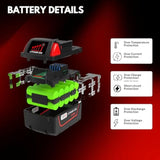 2Pack 5.0Ah 18V Replacement For Milwaukee M18 Battery, Replace For All Milwaukee M18 Battery 48-11-1850 48-11-1840 M18 M18B Cordless Power Tools Compatible With Milwaukee 18 Volt Original Charger