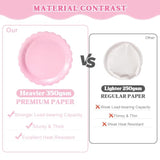 350Pcs Pink Paper Plates And Napkins Tableware Set (Serve 50), Pink Birthday Decorations Include Scalloped Plates Napkins Cups Plastic Spoons Forks Knives For Wedding, Baby Shower Birthday
