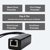 Poe Splitter Gigabit 36W 12V/3A, Dc 5.5 * 2.1Mm Plug Poe To Dc 12V/3A Output, Gigabit Ethernet Comply Ieee802.3Bt, Plug And Play (Ps5712Bg)