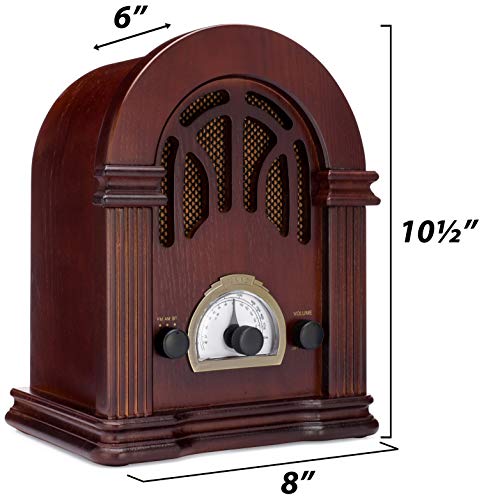 Retro AM/FM Radio with Bluetooth - Classic Wooden Vintage Retro Style Speaker