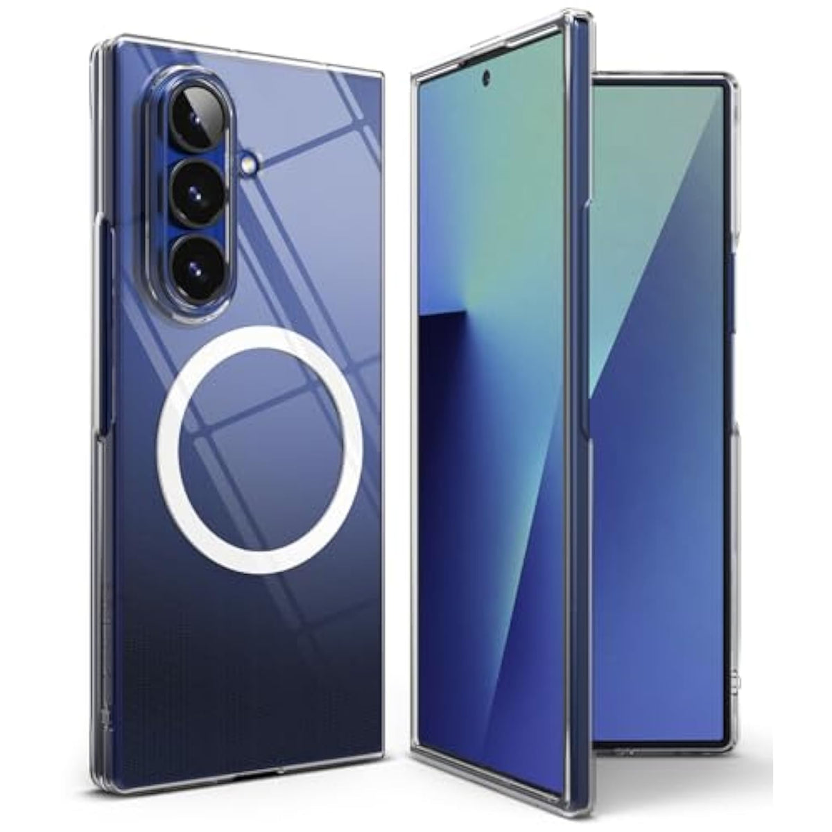 Ringke Slim [Compatible with MagSafe] Designed for Samsung Galaxy Z Fold 7 Case, Solid Sleek Protective Transparent Cover for Women and Men - Magnetic Clear