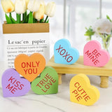 Valentines Day Decor - 6Pcs Double-Sided Wooden Valentine'S Conversation Hearts For Tiered Tray Shelf Mantel Decor - Freestanding Xoxo Kiss Me Valentines Day Decorations
