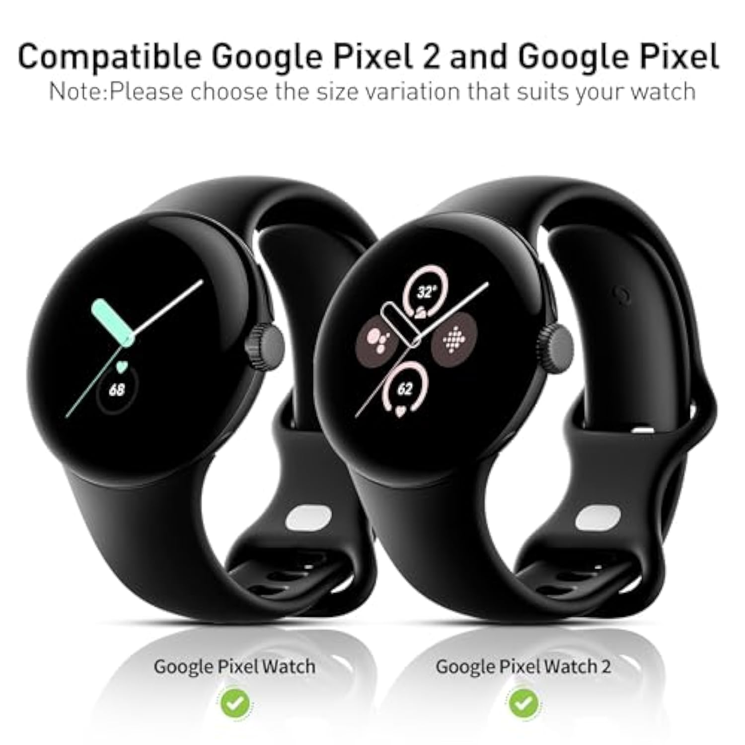 3-Pack For Google Pixel Watch 3/2/1 41Mm Case, [Anti-Scratch] 9H Tempered Glass Screen Protector+ All-Round Pc Glossy Protective Cover Bumper