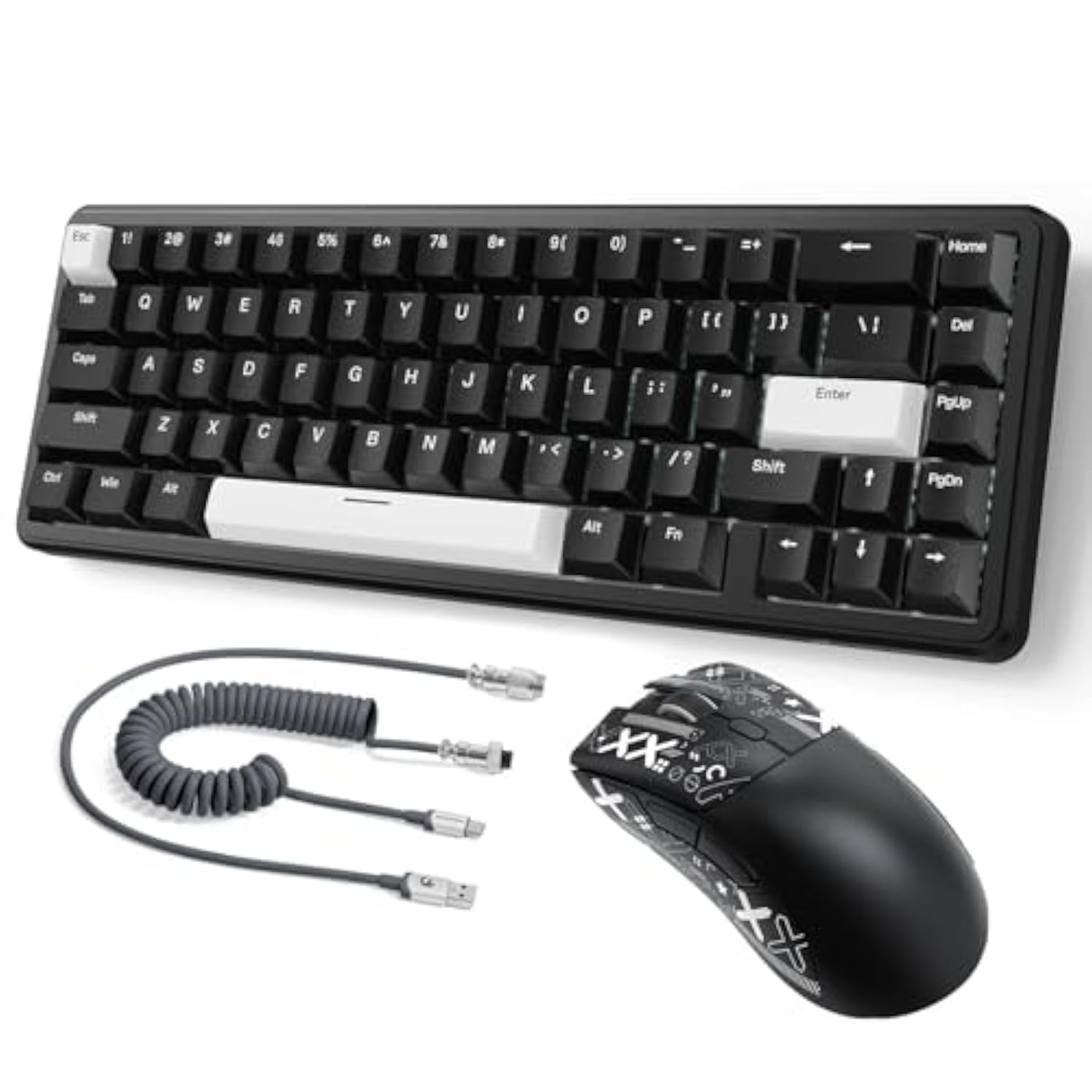 Attack Shark X65 He Wired Magnetic Switch Keyboard And R1 Mouse Combo, Rapid Trigger Gaming Keyboard, 8Khz Polling Rate,Adjustable Actuation,Superlight Bt/2.4G/Wired Mouse,18K Dpi For Win/Mac,Grey