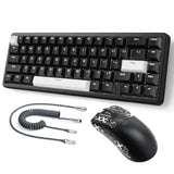 Attack Shark X65 He Wired Magnetic Switch Keyboard And R1 Mouse Combo, Rapid Trigger Gaming Keyboard, 8Khz Polling Rate,Adjustable Actuation,Superlight Bt/2.4G/Wired Mouse,18K Dpi For Win/Mac,Grey