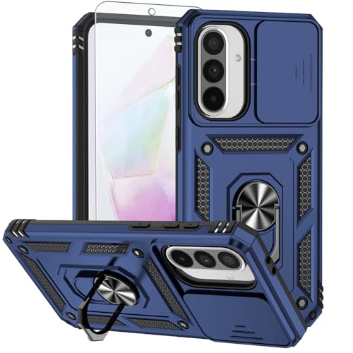 Phone Case for  Galaxy A17/ A26 5G Case with HD Screen Protector & Slide Camera Cover & Rotated Ring Kickstand, [Military-Grade] Phone Case