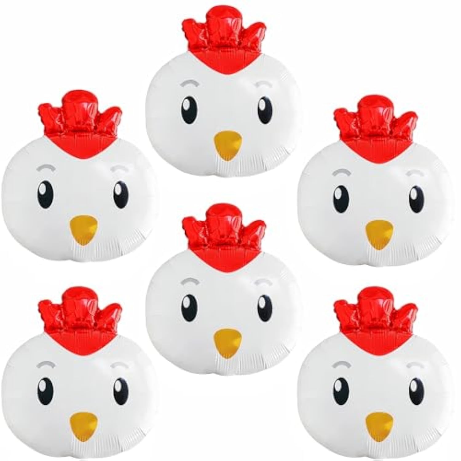 6Pcs Chicken Balloons Farm Animal Decorations Balloons Birthday Baby Shower Party Supplies