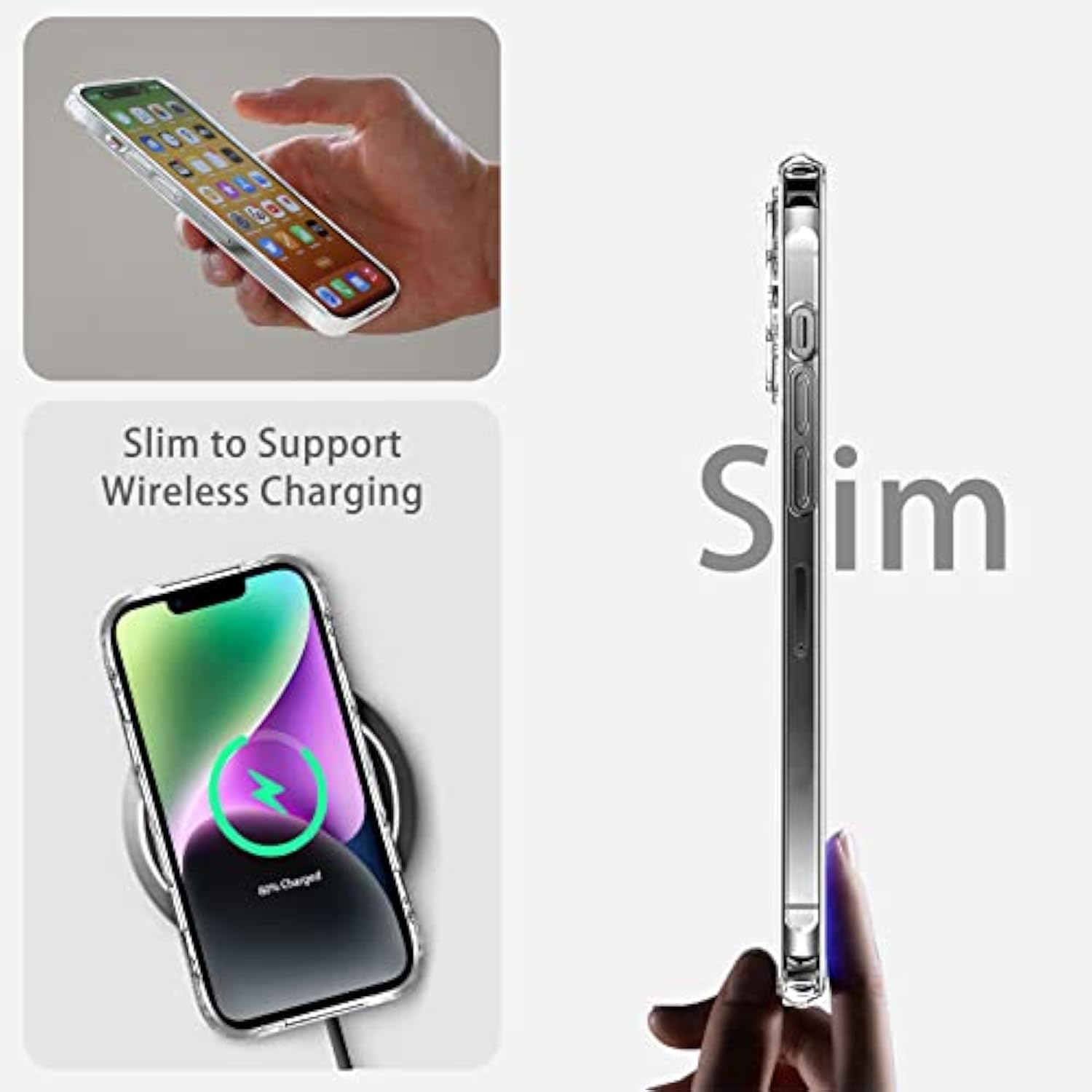 iPhone 14 Clear Case Transparent Shockproof Slim Hard PC Bumper Cover