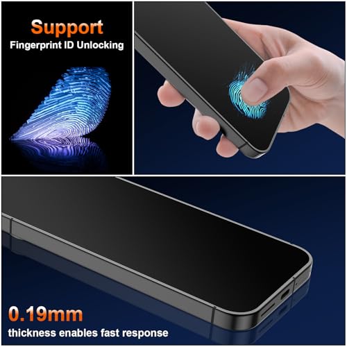 [2+2 Pack] 4 Way 360 ° Matte Privacy Screen Protector for Google Pixel 9 Pro with Camera Lens Protector, Fingerprint Sensor Compatible, Anti-Glare