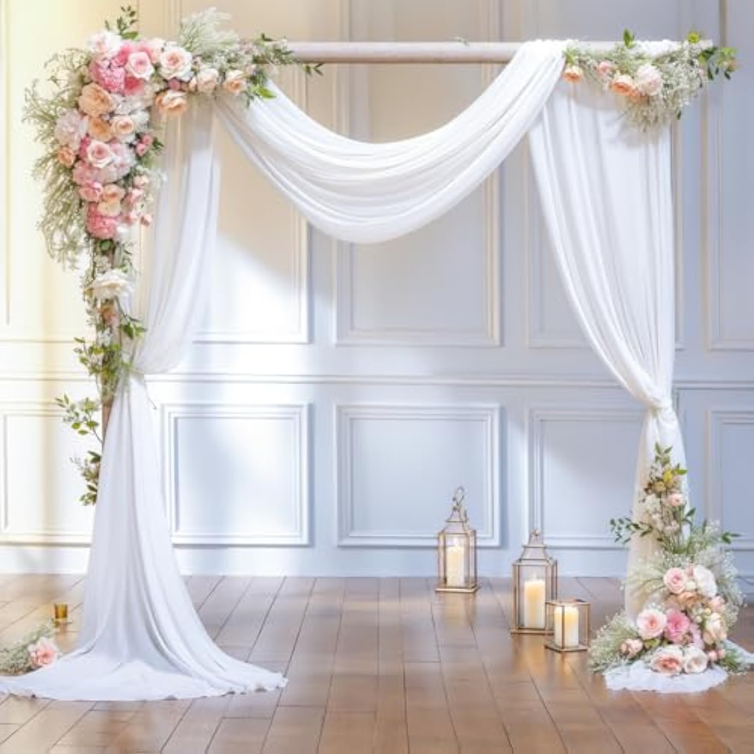 Blush Wedding Arch Draping Fabric, 19Ft x 28" Panel for Ceremony & Home Decor