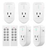 Wireless Remote Control Outlet Electrical Switch For Lights, Fans, Christmas Lights, Small Appliance, 100Ft Long Range White (Learning Code, 5Rx-2Tx) 1200W/10A, Etl & Fcc Certified
