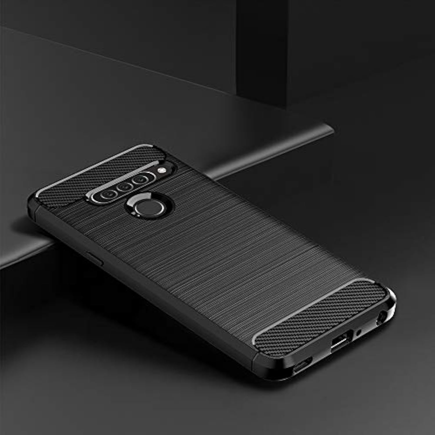 Phone Case for LG G8s ThinQ with Tempered Glass Screen Protector Cover