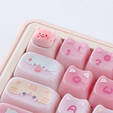 Artisan Esc Keycaps, Cute Pink Bear Keycaps, Resin Handmade Mechanical Keyboard Diy Personalized Custom Keycap, Single 1U Replace Key For Esc Key Mechanical Keyboard