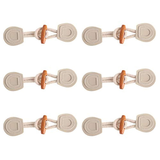 Cchude 6 Sets Sew-On Toggle Closure With Wooden Horn Button For Coat J