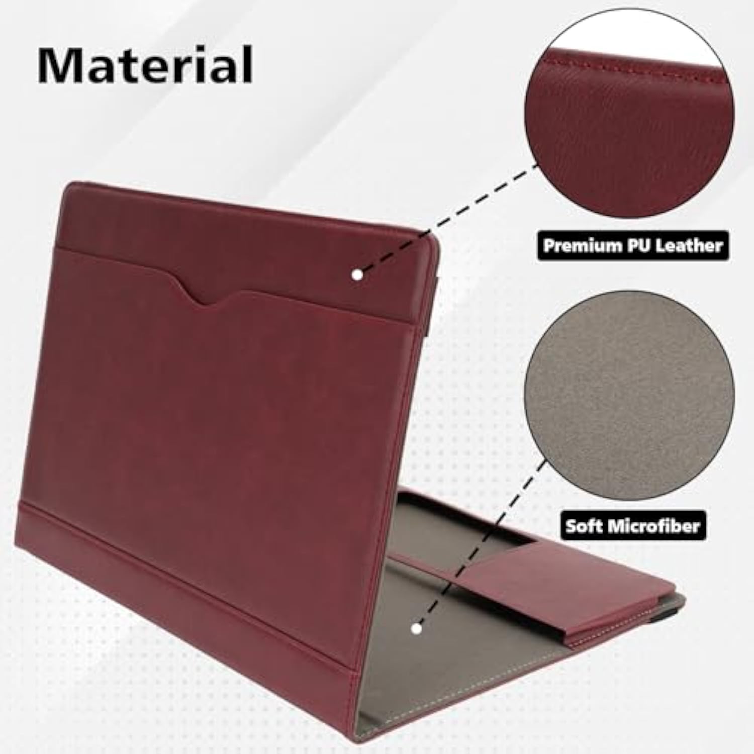 Tytx Compatible With Macbook Pro Leather Case 13 Inch 2016-2022 (A1989 A1706 A1708 A2159 A2289 A2251 A2338 M1 M2) Laptop Sleeve Protective Folio Book Cover (New Macbook Pro 13", Wine Red)