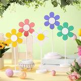 5 Pieces Spring Table Decorations Daisy Centerpieces For Tables Spring Wooden Flowers Sign Tabletop Standing Easter Flower Nursery Shelf Centerpiece For Easter Office Party Farmhouse Home