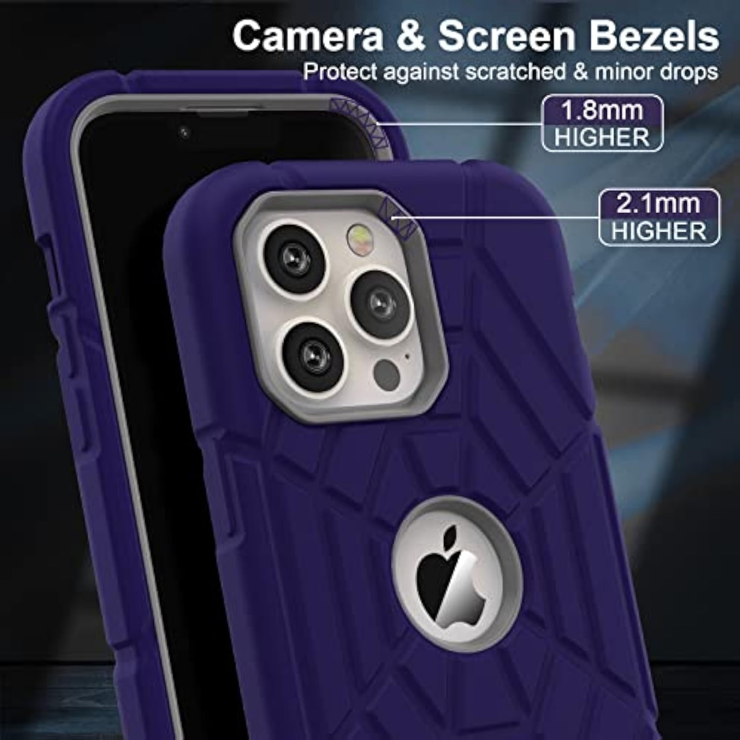 Designed For Iphone 14 Pro Max Case For Boys, Thick Silicone 3-In-1 Heavy Duty