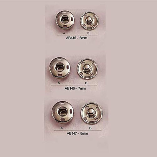 288Sets/Lot Sew-On Presssnap Buttons Metal Snap Fastener Buttons Press
